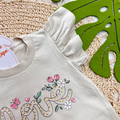 Conj. Blusa Love Floral e Short - Verde